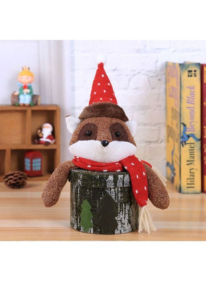 علبة هدايا مزينة بتصميم سنجاب أحمر/ بني/ أخضر - Image 2