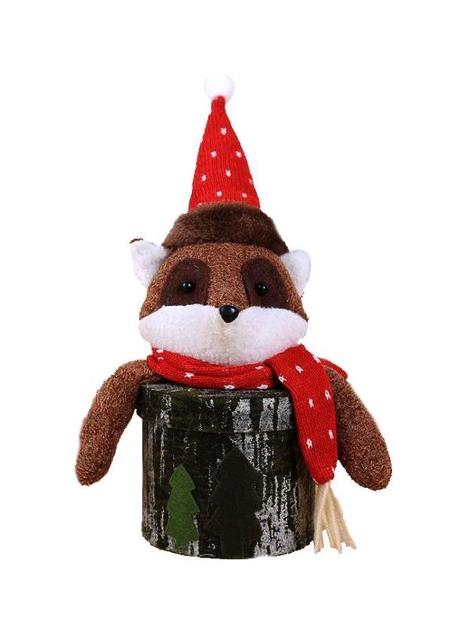 علبة هدايا مزينة بتصميم سنجاب أحمر/ بني/ أخضر - Image 1