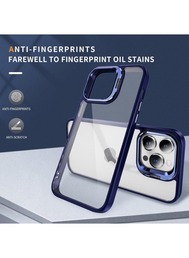 Case with Silicone Edges, TPU Back, Built-in Kickstand and Camera Lens Protectors Compatible With Iphone 12 Pro Max (Navy) - Image 5