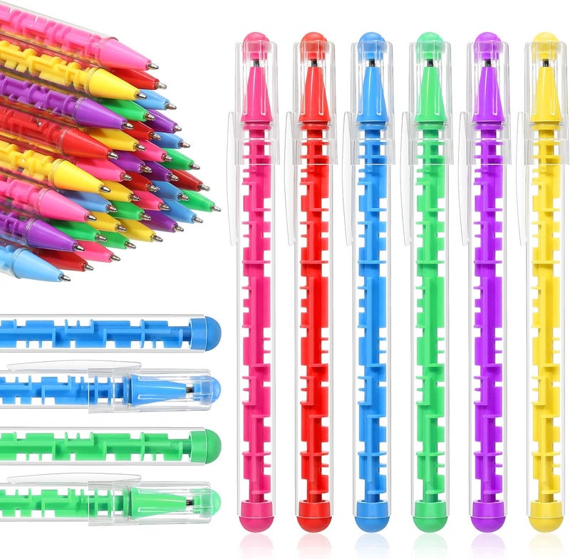 Epakh Epakh 36 Pcs Maze Puzzle Shape Ballpoint Pen with Built in Ball Novelty Creative Pens Blue Ink Fidget Maze Toy Stress Relief Puzzle toys for Adult Kids Office School Party Favor Bright Colors - Image 1