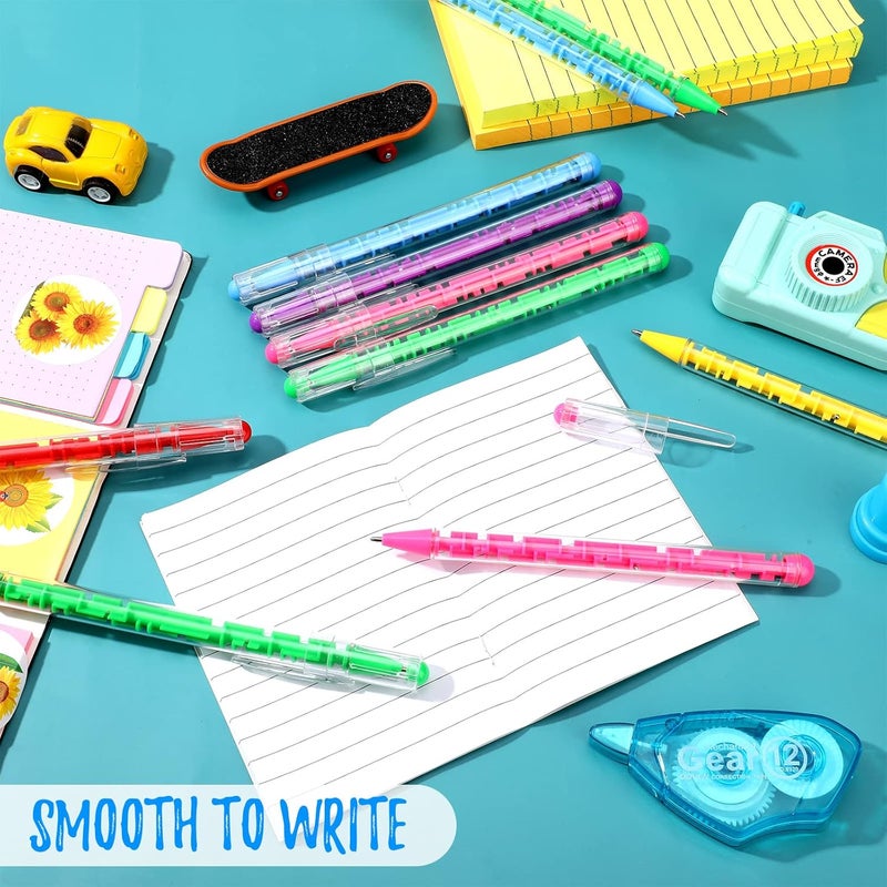 Epakh Epakh 36 Pcs Maze Puzzle Shape Ballpoint Pen with Built in Ball Novelty Creative Pens Blue Ink Fidget Maze Toy Stress Relief Puzzle toys for Adult Kids Office School Party Favor Bright Colors - Image 4