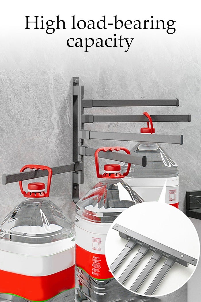 DUNISO Towel Rack，Swivel Towel Bar，Non Perforated Towel Rack with 5 Arms，Sturdy and Durable，Space Saving，for Bathroom, Kitchen - Image 4