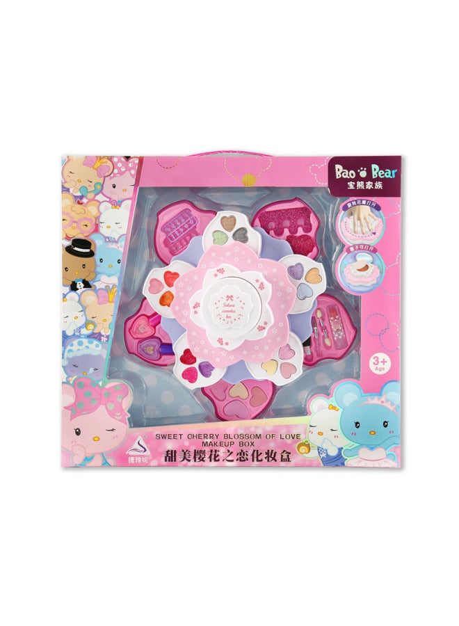 Self-operated Jieyanibao Bear Family Three-layer Lotus Children's Cosmetics Double-layer Lotus Girl Makeup Toys-Color:68802-Double Lotus  - Image 3
