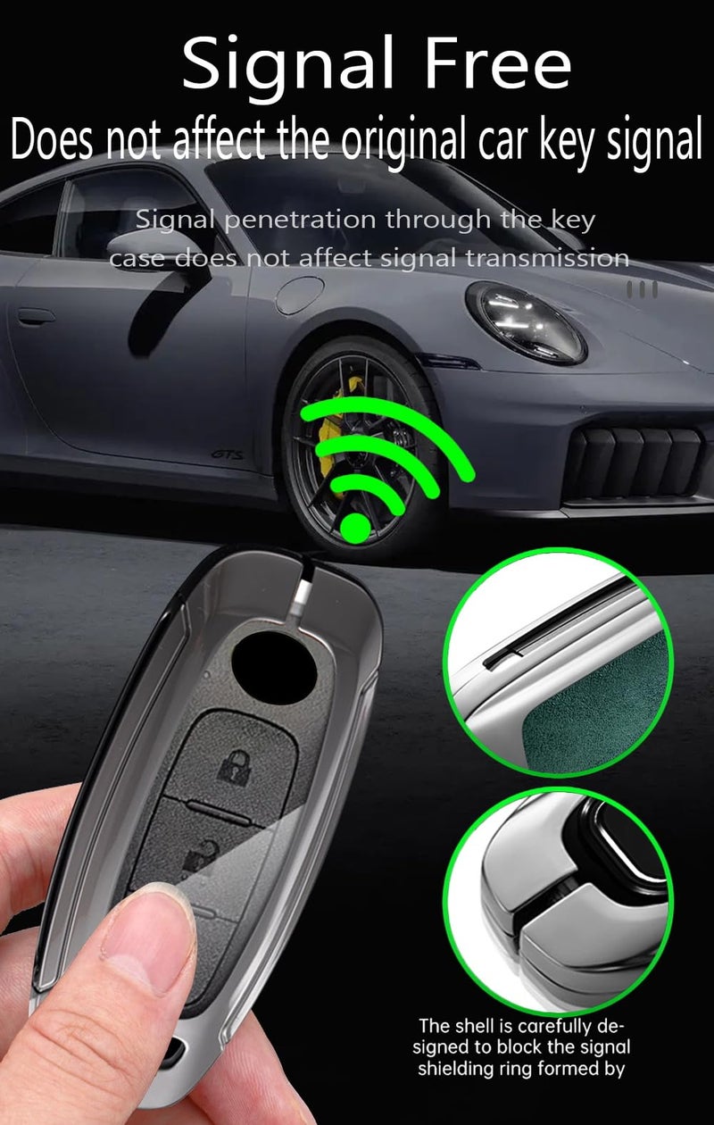 KUNIO Leather Car Key Fob Cover Case Fit for Nissan X-Trail T32 Qashqai J12 Altima Teana Pathfinder Rogue 2022 2023 2024 2025 Key Protective Cover Keychain 3/4/5 Button Key Holder Black-Long Keychain - Image 5