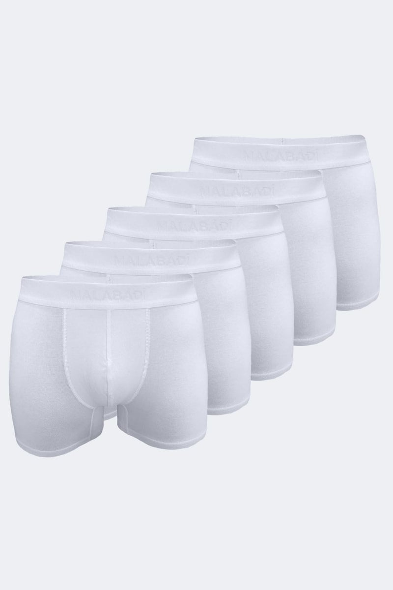 Malabadi Men's White 5 Pack Milan Modal Boxer 014  - Image 1