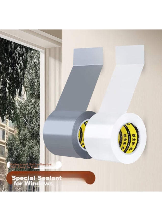 Miloch Miluqi Windproof Tape For Sealing Windows And Doors, Sun-Resistant, Freeze-Resistant, Windproof, Warm, Waterproof, Self-Adhesive, Non-Peeling, Specialized For Window Sealing, White - 5Cm Wide * 20M Long [2 Rolls] - Image 1