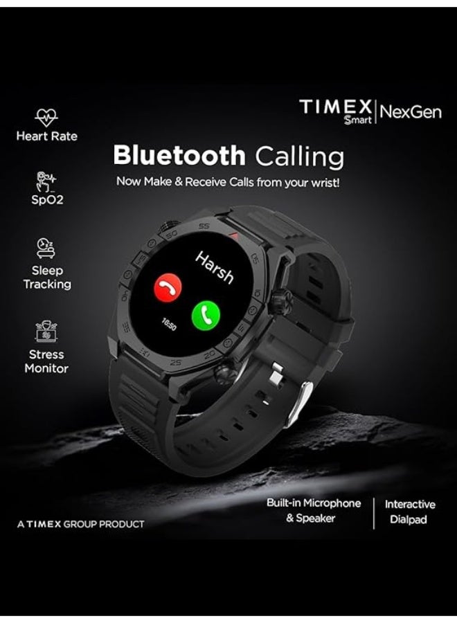 تيميكس ساعة TIMEX Smart NexGen الذكية بشاشة AMOLED مقاس 1.43 بوصة (3.6 سم)، مع تاج وظيفي وإمكانية إجراء مكالمات عبر البلوتوث - للجنسين - TWTXW702T - Image 4