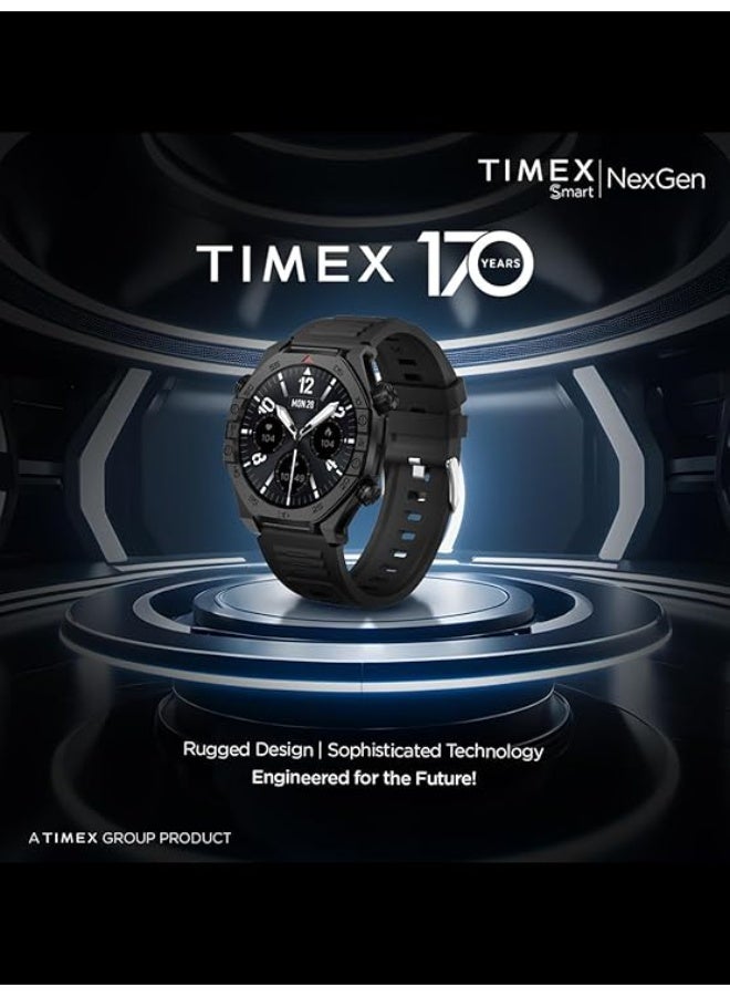 تيميكس ساعة TIMEX Smart NexGen الذكية بشاشة AMOLED مقاس 1.43 بوصة (3.6 سم)، مع تاج وظيفي وإمكانية إجراء مكالمات عبر البلوتوث - للجنسين - TWTXW702T - Image 3