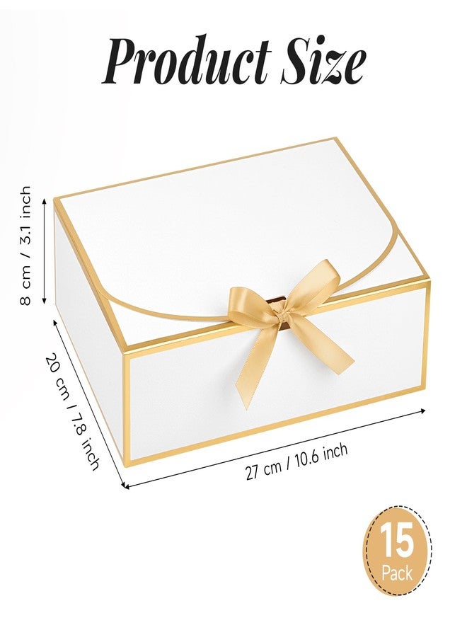 علب هدايا كوتشولي بأغطية، بيضاء، 15 قطعة، 10.6 × 7.8 × 3.1 بوصة - Image 2