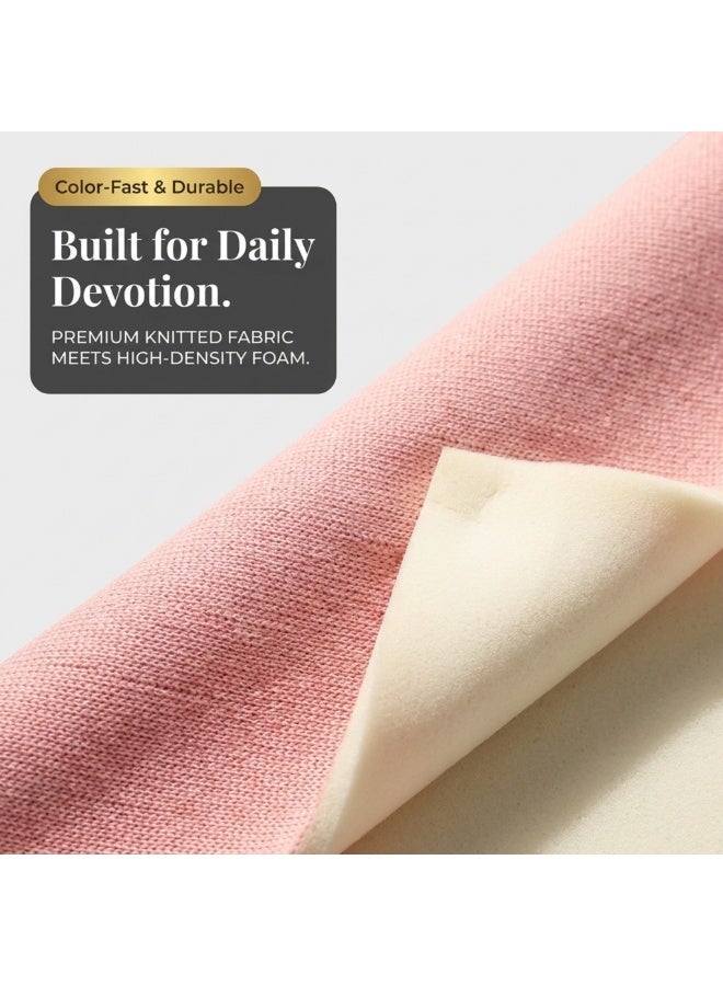 Dakakeen Concept Pink Extra-Thick Padded Memory Foam Prayer Mat – Dakakeen Luxury Padded Memory-Foam Set, Thick Padded Prayer Rug & Set for Home, Mosque & Travel - Image 3