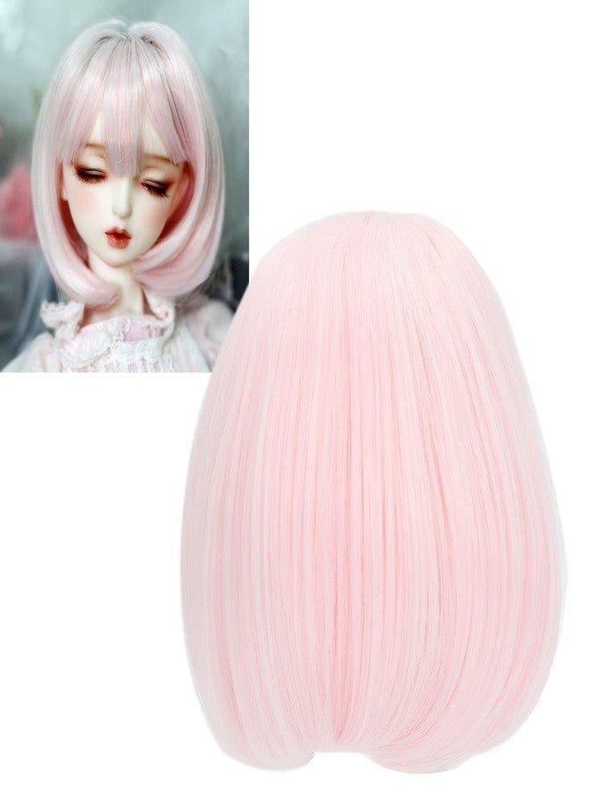 BOENLU Doll Wig, Straight Bang Shoulder Length Short Hair Soft Fiber Easy Cutting for 1/3 BJD Pink 21~24cm - Image 5