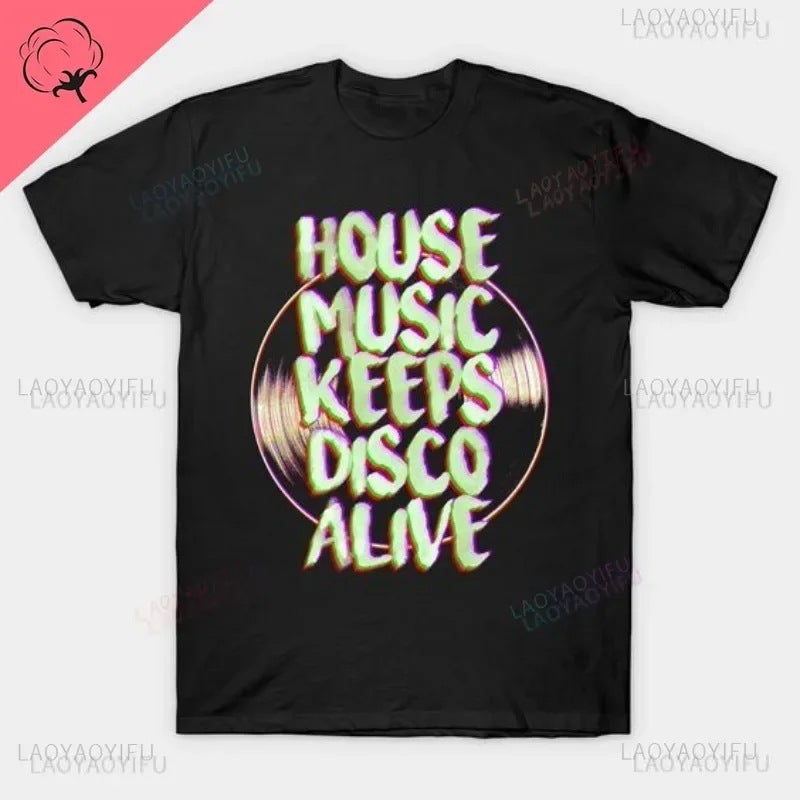 T Shirt - Techno Detroit Edm Berlin House Music Style Round Neck - Image 1