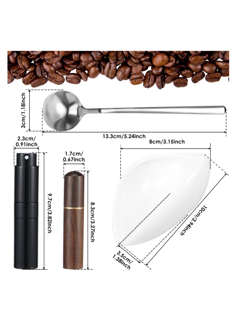 XiuWoo Coffee Bean Dosing Cup and Spray Bottle Set Ceramic Coffee Dosing Tray with Espresso Distribution Tools and Spoon Easy to Use Reusable Coffee Bean Measuring Cup Dosing Vessel Tray Kit, White - Image 3