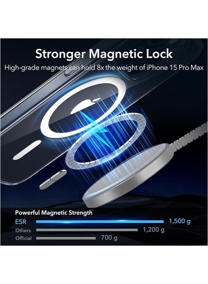 iPhone 15 Pro Max Magnetic Clear Case | Anti-Yellowing & Scratch-Resistant | Shockproof with Air Guard Corners | Strong MagSafe Compatible Case  - Image 4