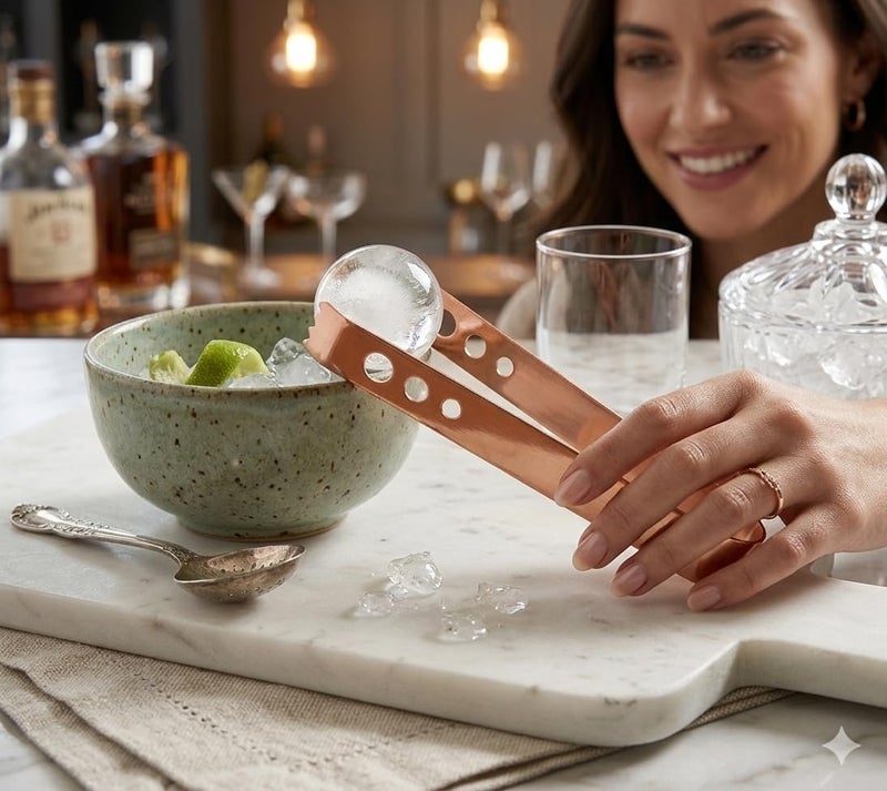 Proniks Stainless Steel Tong for Ice,Cooking Serving in Bars Restaurnt and Kitchen and Dining in Rose Gold(Pack of 1) - Image 4