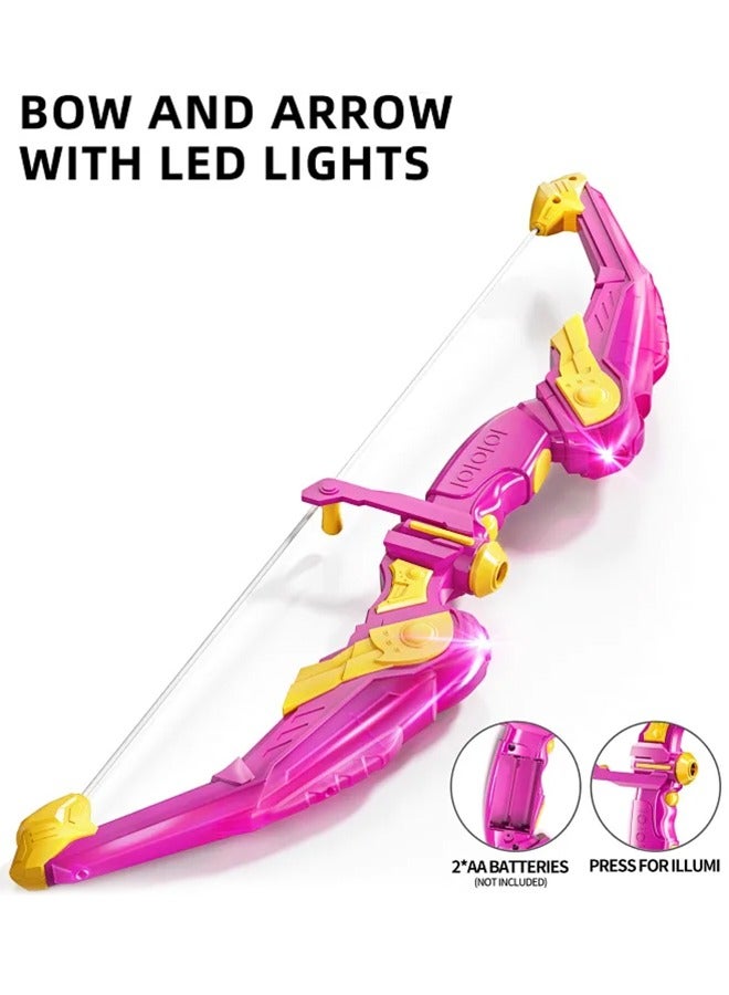 TEMI Kids Bow and Arrow Set, LED Light Up Archery Toy Set with 10 Suction Cup Arrows, Target and Quiver, Indoor and Outdoor Toys for Children Boys Girls  - Image 4