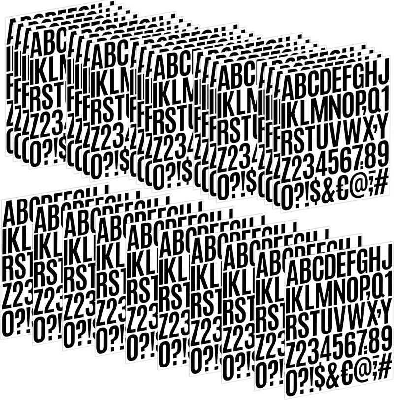 Metsyth Letter Stickers 30 Sheets 1500 PCS Large Alphabet Sticker 2 Inch Vinyl Self Adhesive Stick on Stickers for Water Bottles Cup Mailbox Number Address Craft Scrapbooking Bulletin Board Decor Black - Image 1