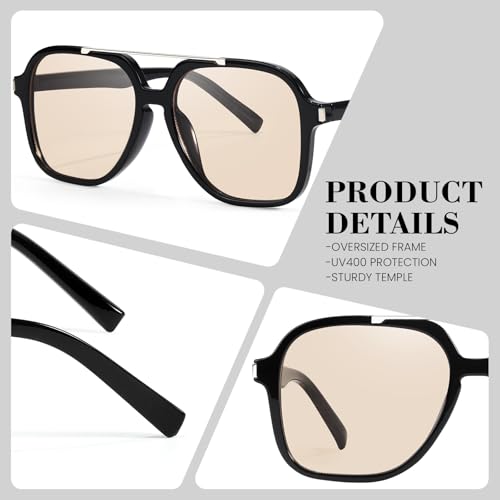 SODQW Trendy Aviator Sunglasses for Women Men UV400 Designer 70s Shades for Driving Traveling Trendy 2026 Sunglasses - Image 4