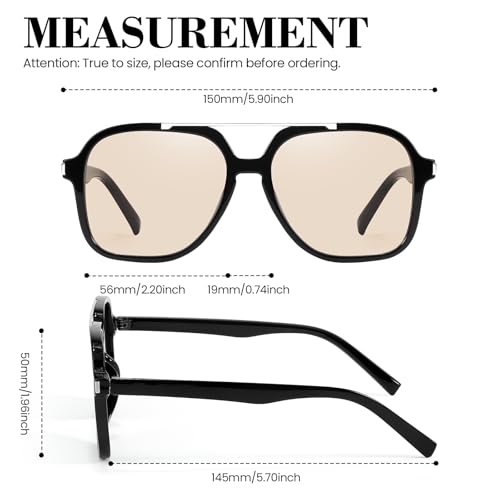 SODQW Trendy Aviator Sunglasses for Women Men UV400 Designer 70s Shades for Driving Traveling Trendy 2026 Sunglasses - Image 3