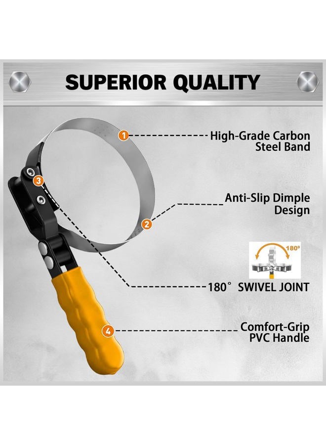 ELEAD 9-Piece Oil Filter Wrench Set, Sturdy Stainless Steel Band, Versatile Sizes, Universal Adjustable, Effective Pliers, Complete Set - Image 3