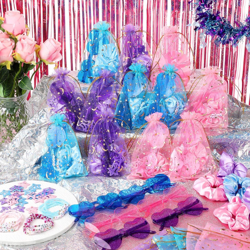 Quelay 162 Pcs/18 Sets Kpop Party Favors Friendship Gifts Includes Scrunchies Hair Clips Bead Bracelets Sunglasses Organza Gift Bags for Popular Singer Party Favors Y2k Fans Birthday(Heart) - Image 4