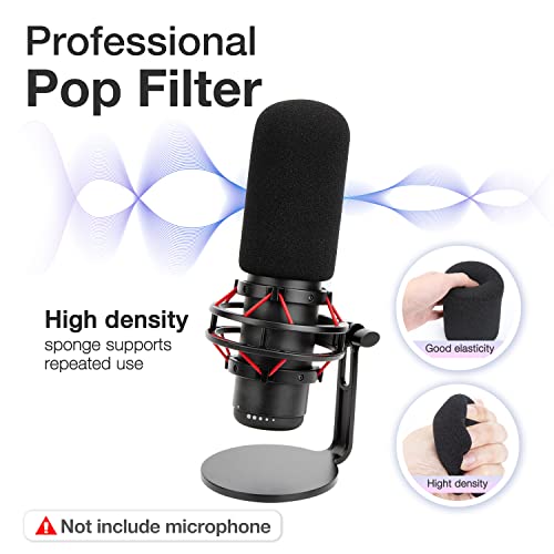 SUNMON HyperX QuadCast Pop Filter for HyperX Quad - Microphone Cover with HyperX QuadCast Microphone Mount Adapter, QuadCast Microphone Cover Noise Reduction, Adapter for 3/8" HyperX QuadCast Boom Arm - Image 3