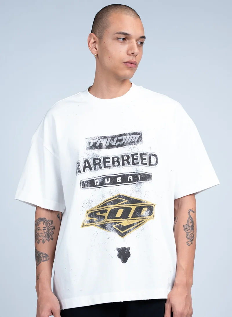 Tanjim Squad RETRO SPEEDWAY T-SHIRT - WHITE