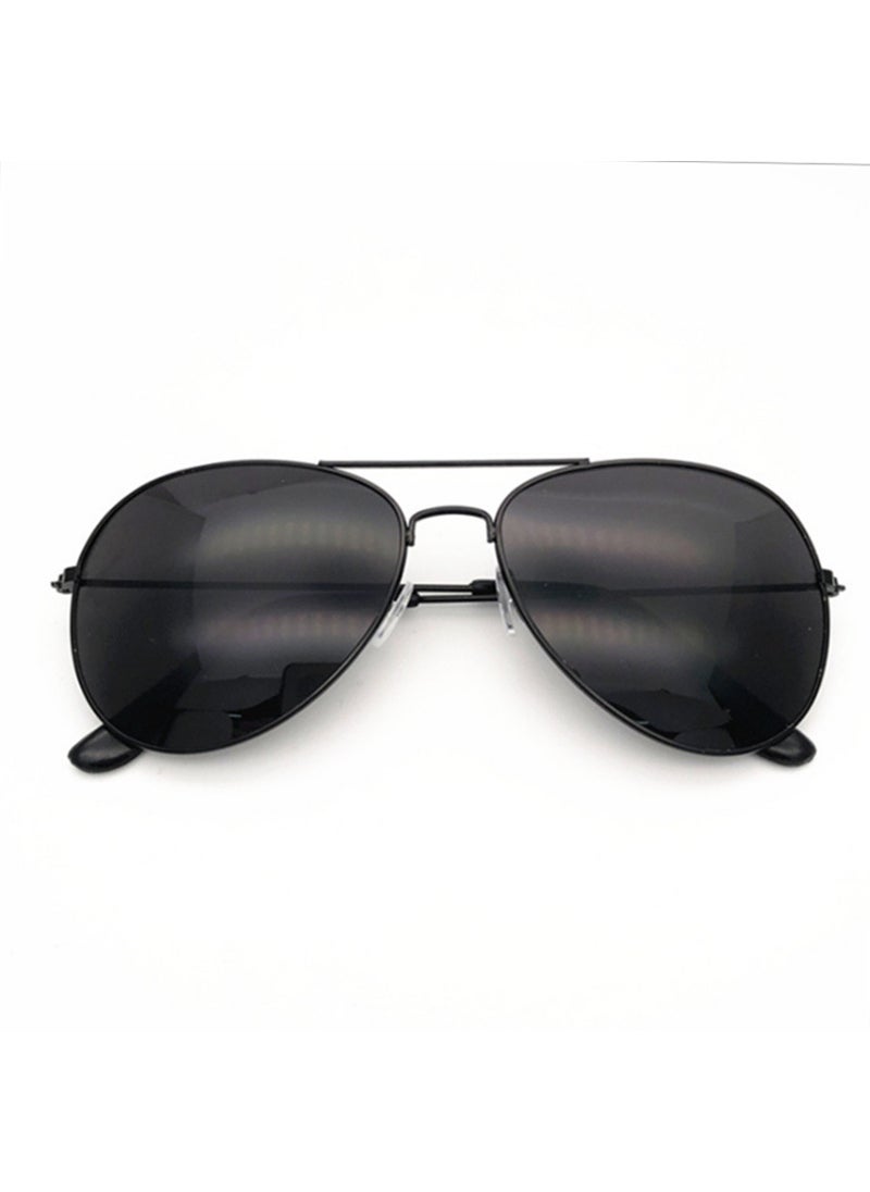 Generic Hot Sale 3025 Sunglasses Metal UV400 Unisex Shades Black + Grey 