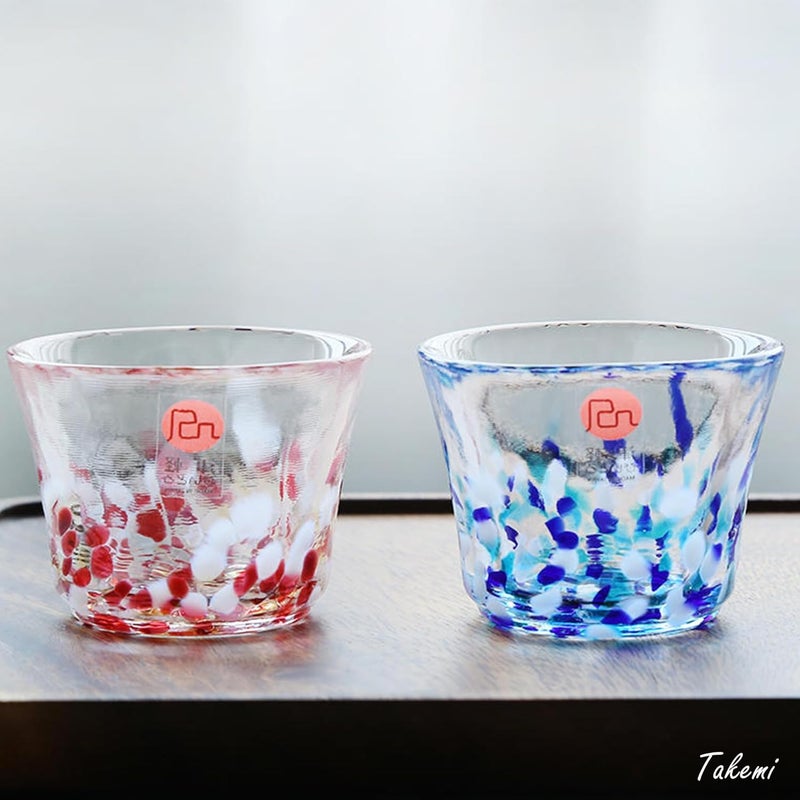 TAKEMI Handcrafted Japanese Sake Set – Elegant Gift for Any Occasion (Spring & Summer Dew Pair Set, Sake Glass (2.5 oz - 75ml)) - Image 2