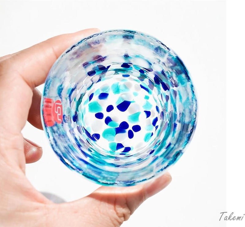 TAKEMI Handcrafted Japanese Sake Set – Elegant Gift for Any Occasion (Spring & Summer Dew Pair Set, Sake Glass (2.5 oz - 75ml)) - Image 3