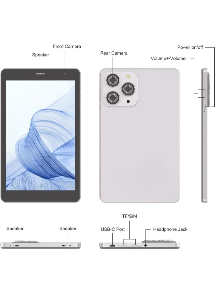 ريبنيو تابلت 8 بوصة، أندرويد 14.0، معالج ثماني النواة، ذاكرة وصول عشوائي 8 جيجابايت، ذاكرة قراءة فقط 512 جيجابايت، مع شريحة اتصال 5G LTE، شاشة IPS عالية الدقة 1280 * 800، كاميرا مزدوجة 5 ميجابكسل + 8 ميجابكسل، CM817 Pro Max - Image 2