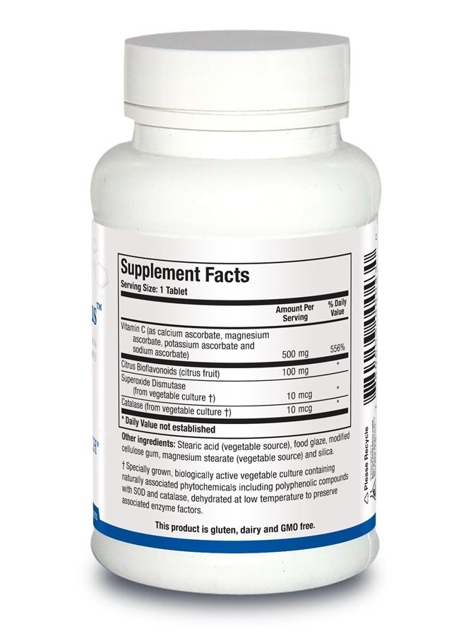 BIOTICS Research Bio C Plus Provides VIT C as Mixed Mineral Ascorbates with Citrus Bioflavonoids, SOD and Catalase. VIT C Plus Bioflavonoids, Potent Antioxidant, Immune System 100Tabs - Image 2
