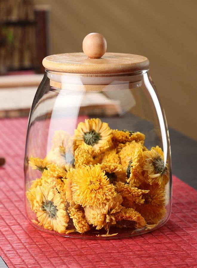 Glass Jar With Airtight Bamboo Lid Coffee Bean Jar Container Storage For Kitchen Storage Candy Bottle 800mL  - Image 3