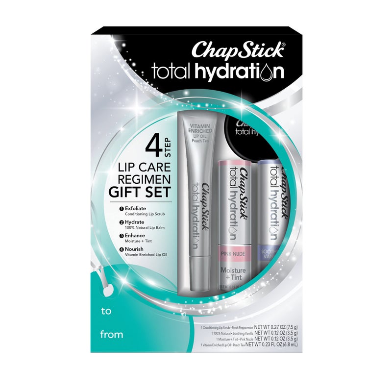 chapstick ChapStick Total Hydration Lip Kit Gift Set Lip Moisturizer Lip Scrub and Lip Balm Set  4 Count