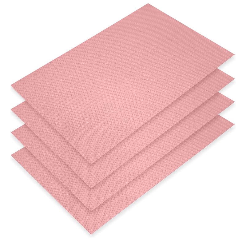 pepplo Shelf Liners for Kitchen Cabinets Drawer Liner Cabinet Liner Non Adhesive Oil-Proof Fridge Pads (Pink, Set of 4) - Image 1