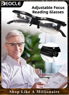 REOCLE Flex Focal Adjustable Glasses Focus Adjustable Glasses Dial Vision Eyeglasses Near and Far Sight for Men and Women  - Image 1