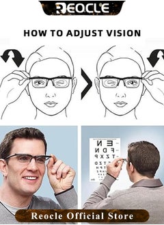 REOCLE Flex Focal Adjustable Glasses Focus Adjustable Glasses Dial Vision Eyeglasses Near and Far Sight for Men and Women  - Image 4