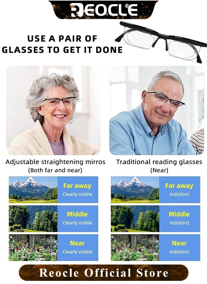 REOCLE Flex Focal Adjustable Glasses Focus Adjustable Glasses Dial Vision Eyeglasses Near and Far Sight for Men and Women  - Image 5