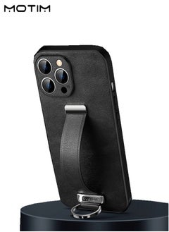 iPhone 14 Pro Max Case with Wrist Strap Stand, Leather Protective Case for iPhone 14 Pro Max 6.7" with Wrist Strap Holder, Elegant and Beautiful Design, Non-Slip Shockproof Cover