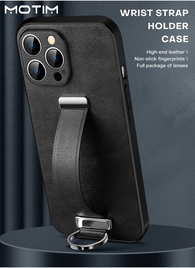 Motim - iPhone 14 Pro Max Case with Wrist Strap Stand, Leather Protective Case for iPhone 14 Pro Max 6.7" with Wrist Strap Holder, Elegant and Beautiful Design, Non-Slip Shockproof Cover - Image 1