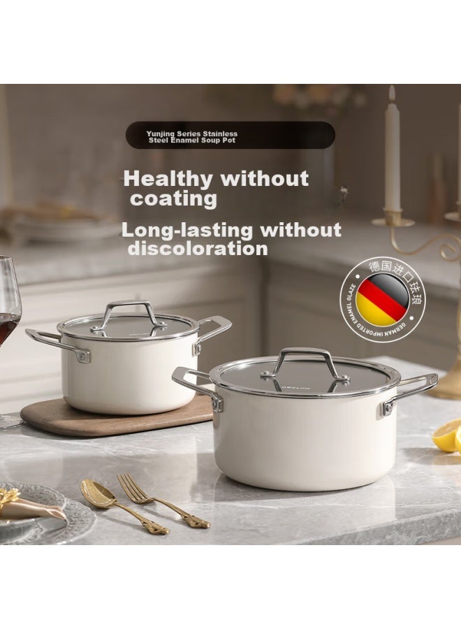 Deslon Enamel Cast Iron Soup Pot Non-stick Pot For Home Use, Stewing Braising Pot For Soup, 24cm, Compatible With Gas And Induction Cooktops - Image 1