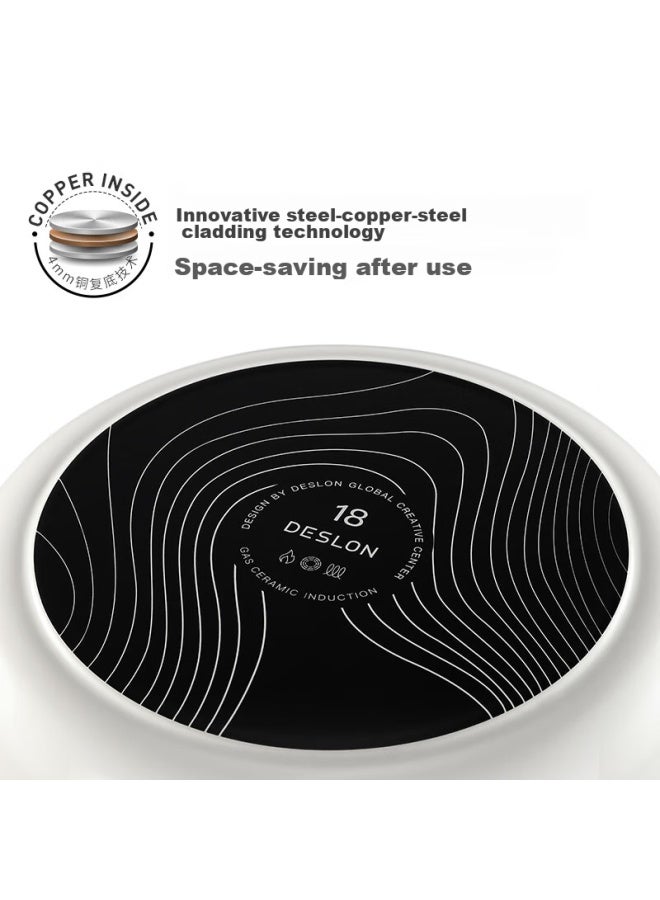 Deslon Enamel Cast Iron Soup Pot Non-stick Pot For Home Use, Stewing Braising Pot For Soup, 24cm, Compatible With Gas And Induction Cooktops - Image 5