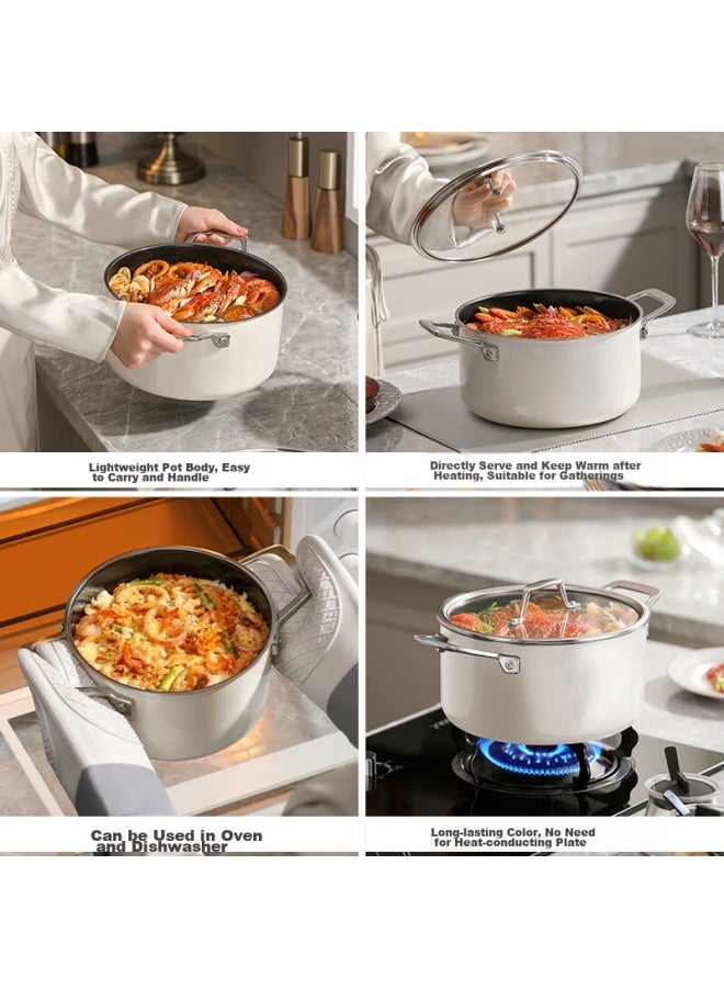 Deslon Enamel Cast Iron Soup Pot Non-stick Pot For Home Use, Stewing Braising Pot For Soup, 24cm, Compatible With Gas And Induction Cooktops - Image 4