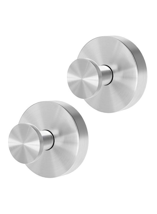 STWWO Suction Cup Hooks for Shower, Heavy Duty Towel Hooks for Walls No Damage, Modern Shower Suction Hooks for Kitchen Bathroom Wall, Glass, Mirror, Tile, Hanging Towels Robes, Brushed Nickel (2 Pack) - Image 1