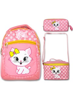 Famebag -Ümit Bag Cute Kitten School Bag Lunch Box and Pencil Bag Set  - Image 1