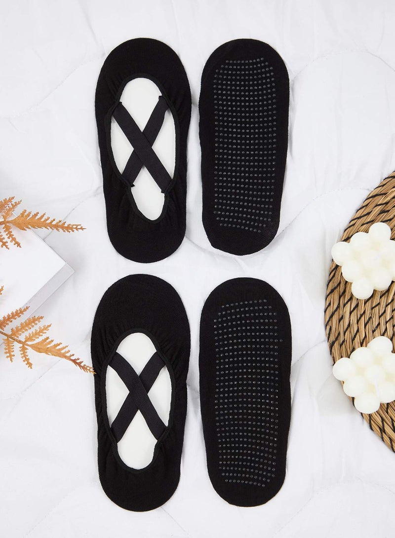 trendyol Black 2Pack Cotton NonSlip Yoga/Pilates Knitted Socks - Image 2