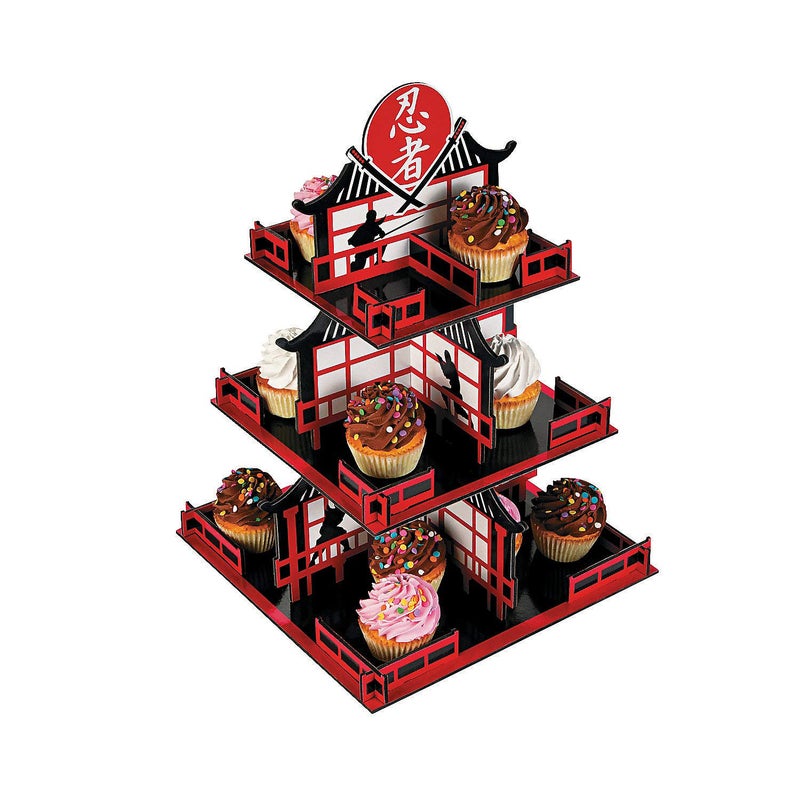 Fun Express Ninja Cupcake Stand 3 tiers Ninja Birthday Party Supplies