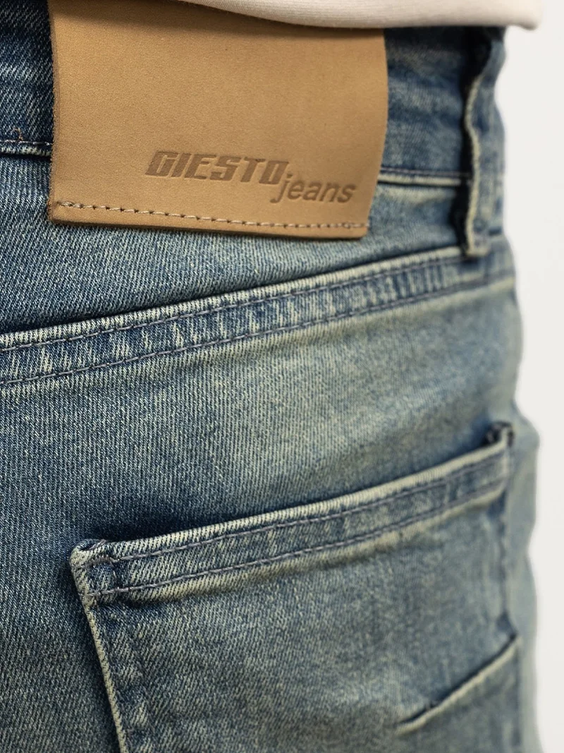 Giesto Maya Blue GIESTO Slim Fit Denim Jeans for Men | Best Price UAE