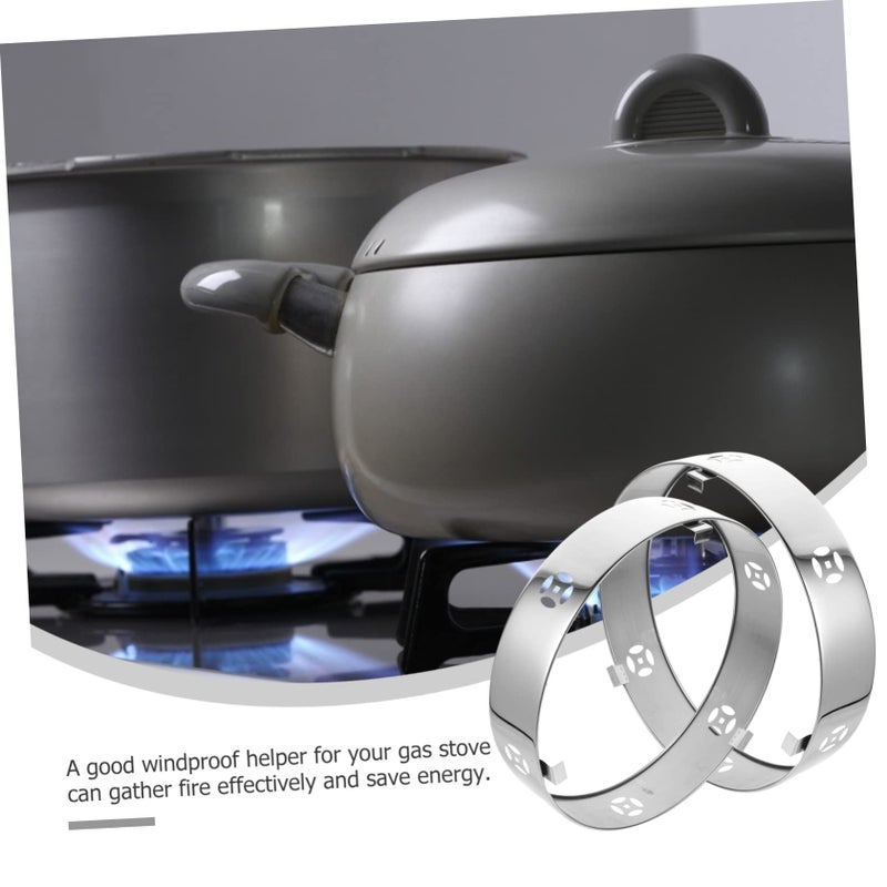 Wakauto Gather Fire Stove Cover Gas Cooker Windshield Windproof Stainless Steel Insulation Ring For Household Countertop And Flat Stoves Energy Saving Balanced Flame For Various Pots - Image 4