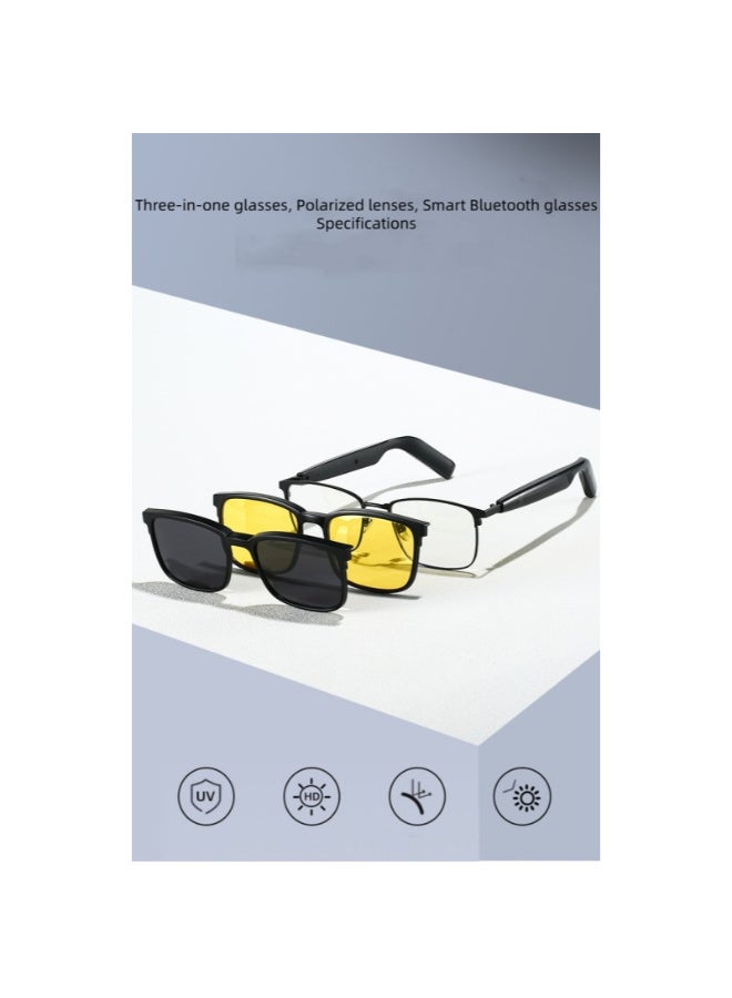 ZESITH Unisex Smart Bluetooth Glasses 1601, Photochromic Anti Blue Light Double Magnetic Polarized Night Vision Lens - Image 3
